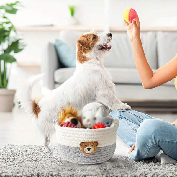 Woven Storage Basket Desk Decor Organizer Box Home Sundries Basket Hallway Makeup Basket For Pet Food/Toys, Kids Room Toy/Clothing Storage And Organization