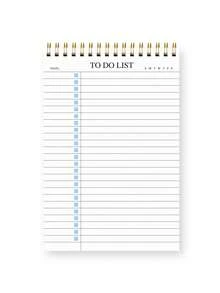 Trees 1本无日期待办事项笔记本/每日计划本/螺旋装订任务清单/日程本，提高效率，8.5英寸 x 5.5英寸，100克纸张，适合学校用品，返校季必备 - 藍色 - 查看 8