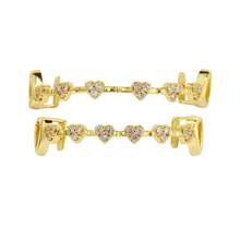 2-Piece Set Hip-Hop Fashion Gold Teeth Heart Full Diamond  Teeth Set Daily Personality  Rap Accessories - 多色-B - 查看 5