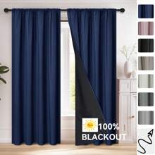 2 件遮光窗帘隔热衬里窗帘布适用于客厅、卧室、厨房、浴室、家居装饰