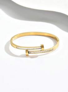 1 pieza Pulsera de acero inoxidable, elegante y de moda para damas, apropiada para diversas ocasiones