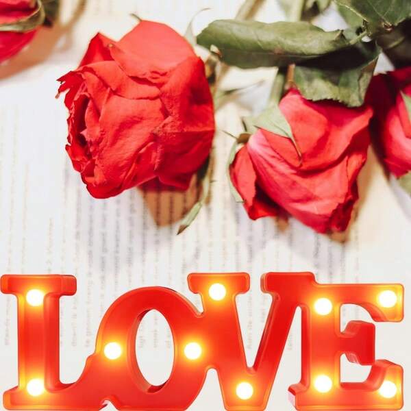 LOVE Sign LED Lights (1-Pack) - Heartfelt Decorations For Romantic Evenings, Proposals, Weddings, Anniversaries, And Honeymoons. Battery Operated Marquee Neon Perfect For Speical Celebrations With Love.
