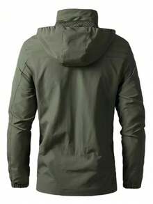 Men's Casual Waterproof Windbreaker, Men's Coats, Winter Coat, Hoodies, Camping, Hiking Jacket - 綠色 - 查看 8