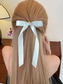 1 Peça Presilha de Decoração com Laço Floral de Pérola Fashion para Mulheres, Versátil e Elegante, Acessório de Cabelo, Acessórios de Verão, Viagem, Presilhas de Garra, Presilhas para Cabelo, Grampo de Cabelo, Garras de Cabelo