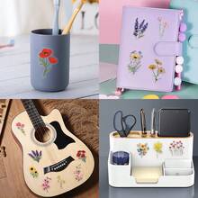 62Pcs Flowers Stickers Pack, Aesthetic Stickers For Suitcase, Journal, Scrapbook, Water Bottle, Laptop, Computer, Skateboard, Notebook,PET Transparent Sticker