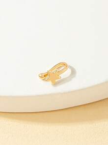 1pc Metal Star Nose Clip, Minimalist Fashion Suitable For Daily Wear - Yellow Gold - View 4