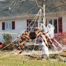 Decoración de araña de 200cm para Halloween, araña peluda realista para decorar jardín, casa embrujada y exteriores para Halloween