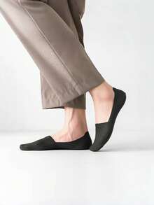 6 Pairs Men's Invisible No-Show Socks, Low-Cut Breathable Ice Silk Non-Slip Loafer Socks