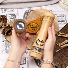 1Set Personalised Wooden Salt & Pepper Grinder,Solid Wooden Grinder,Salt Or Pepper Mill,Manual Spice Crusher Kitchen Utensils,Pepper Shaker,Gifts