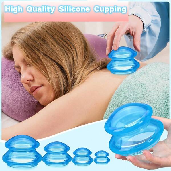 1/4 piezas de ventosas de silicona de alta calidad, cuatro tamaños de ventosas de succión al vacío para acupuntura, ventosas de masaje hidratante, belleza y acondicionamiento físico, ventosas diseñadas para adaptarse perfectamente al Body, alivian la presión corporal, sueño cómodo