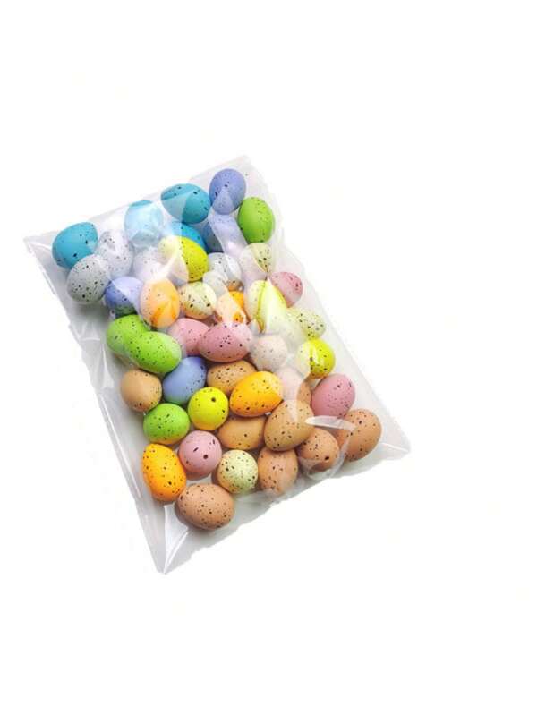 Decoración de huevos de Pascua con flores del Golfo - 50 piezas de huevos mini de colores surtidos para canasta de Pascua, decoración del hogar y exhibición de manualidades festivas