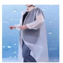 Adult Raincoat Non Disposable Thickened Outdoor Travel Climbing Waterproof Rain Gear Universal One Piece Raincoat - White - View 1