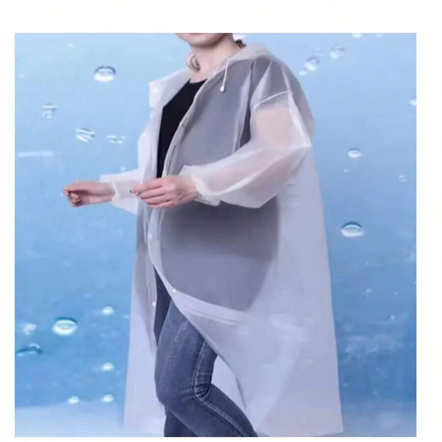 Adult Raincoat Non Disposable Thickened Outdoor Travel Climbing Waterproof Rain Gear Universal One Piece Raincoat - White - View 1