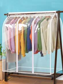 Funda protectora contra el polvo para ropa, bolsa colgante antipolvo, bolsa de almacenamiento de abrigos completamente cerrada, bolsa colgante transparente larga para almacenamiento en armario, funda cerrada en la parte inferior para perchero, protector de ropa para armario para abrigos, trajes, vestidos, almacenamiento en dormitorio y armario del hogar, organización y almacenamiento del hogar