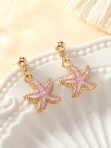 1 Pair Cute Mini Pink Design Earrings, All-Season - Baby Pink - View 5