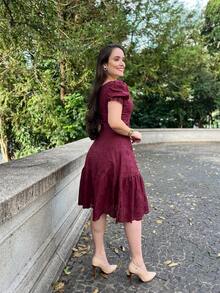 LESE MIDI DRESS WOMEN'S DRESS - Burgundy - View 3