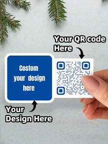 1~100pcs Personalized Labels - Customized Logo And QR Code Stickers, PVC Stickers, Colorful Customization, Personalized, Unique Ideal Gift, Social Media Scan Code Pattern Logo Text, Suitable For Students, Workers, Pets, Schools, Homes, Offices - Multicolor - View 1