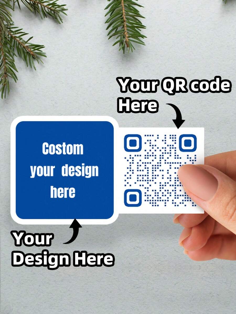 1~100pcs Personalized Labels - Customized Logo And QR Code Stickers, PVC Stickers, Colorful Customization, Personalized, Unique Ideal Gift, Social Media Scan Code Pattern Logo Text, Suitable For Students, Workers, Pets, Schools, Homes, Offices - Multicolor - View 1