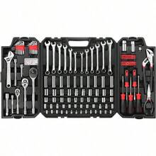 Eastvolt EVHT24801 Juego de 248 piezas de herramientas de mecánica sockets y llaves mixtas de uso general juego de herramientas de reparación automática con estuche de almacenamiento - como en la foto - Ver 1