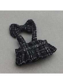 [仅衣服] 休闲格子吊带裤套装，适合17厘米娃娃，派对服装 [不含娃娃]