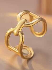 1pc Fashionable C-Shaped Finger Ring, Simplistic Elegant Letter D Ring For Daily Wear, New Product