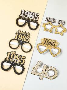 6 件生日派对纸质眼镜，生日快乐黑金 30 岁 40 岁 50 岁 60 岁 70 岁生日纸质眼镜，生日派对纸质眼镜框照片道具，适用于成人生日派对装饰，非常适合生日庆祝活动，黑金生日派对纸质眼镜限量发行 2025 年，生日礼物回礼 - 黑金生日 - 查看 6