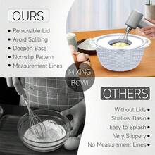 Juego de colador con bol - 4 en 1 - Colador para pasta - Colador de cocina - Coladores y coladores para arroz, limpiador de frutas, lavado de verduras, colador de fregadero, artículos esenciales de cocina - Blanco - Rojo y blanco - Ver 6