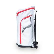 LI-NING Serie Profesional de Baloncesto. Mochila práctica, deportiva y elegante diseñada para ejercicio, viaje y almacenamiento. Hecha de poliéster, bolso de doble hombro de gran capacidad. Modelo unisex, ABSV359 - Blanco - Ver 5