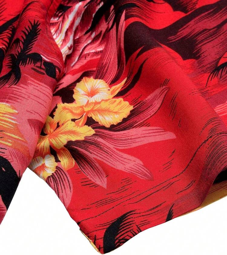 Hawaiian Shirt For Men Summer Beach Casual Short Sleeve Button Down Shirts Printed Tropical Vacation Shirtshalloween - 天藍海灘 - 查看 5