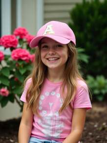 1PC Children 26 Letter Baseball Cap Gold Thread Embroidery Craft Letter Design Style Kpop Fashion Snapback Cap Girls Boys Sun Hats
