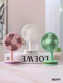 AOYI 1 件 300mAh 可充电便携式三档可调桌面迷你风扇，带 USB 充电线 - 彩色 - 查看 8