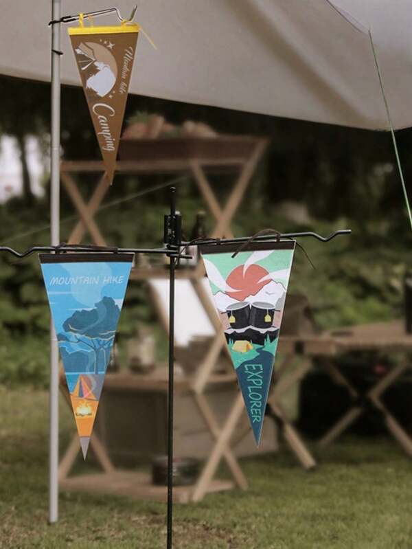 1 Stück Außen-Camping-Dreiecksflagge, Zelt-Atmosphäre Dekoration, Camping-Ausrüstung