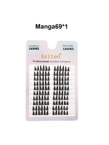 Asiteo 60片卡通风格假睫毛和160片下睫毛，DIY睫毛嫁接Cosplay假睫毛簇，轻盈妆容单片假睫毛，睫毛簇，单片假睫毛，假睫毛