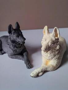 1pc/2pcs German Shepherd Silicone Candle Mold, Suitable For Scented Candles, Soap, Resin Crafts, Valentine's Day Home Decor, Handmade Gifts - White - View 1