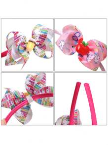 1pezzo/6pezzi Cerchietto con fiocco per ragazze per il ritorno a scuola, cerchietto elegante per l'inizio della scuola, accessorio per capelli alla moda con fiocco