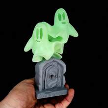 1 件可爱鬼魂墓碑家居装饰，万圣节发光鬼魂墓碑装饰，恐怖氛围万圣节装饰，万圣节的绝佳礼物