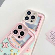 Game Console Pink Pattern Phone Case For Compatible With IPhone 16/15/14/13/12/11/ProMax/Pro/Plus/XSMax/XS/X,For Compatible With Samsung Galaxy S22/S23/S24/S25/Plus/FE/Ultra,Fashion Female Summer Unique Cases Shockproof Anti-Drop Design Tpu Protection Cover Men Casing Girl Women Ultimate Protective Fundas Para Protectores De Celulares Accessories Friend Gift Aesthetic Protector Forro De Teléfono - 粉色 - 查看 3