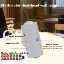 Kexinlighting Kexinlighting-1 Lampe de nuit moderne à détecteur de mouvement, lumière murale LED rechargeable par USB, éclairage RVB ajustable, convient pour l'entrée, la table de chevet, le bureau, la penderie. Lumière étape magnétique