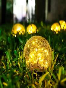 1 Peça Luz Solar Externa para Pátio, Luz de Bola de Vidro com 30 LED, Luz Decorativa de Paisagem para Jardim, Luz de Bola de Cristal Decorativa Enterrada Externa, Luz Decorativa de Bola de Gelo para Caminho/Pátio/Gramado/Pátio, Luz Decorativa Solar em Forma de Bola (incluindo estaca de chão)