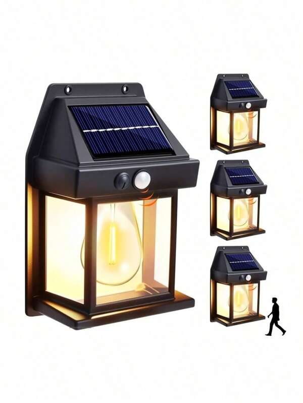 1 Peça Luz de Parede Externa Solar com Sensor de Movimento, 3 Modos, Luzes de Parede Decorativas Adequadas para Pátios
