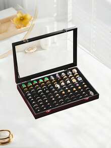 Hộp đựng trang sức 3 chiếc/1 chiếc, có thể chứa 100 chiếc nhẫn, hộp trưng bày nhẫn, hộp đựng trang sức có nắp trong suốt chống bụi, hộp đựng phụ kiện bông tai, hộp đựng trang sức có nắp kính trong suốt, hộp trưng bày trang sức chống bụi, hộp đựng nhẫn, hộp đựng nhẫn cưới, hộp đựng nhẫn lễ cưới, giá đựng nhẫn cưới, hộp đựng nhẫn, trang trí phòng. - Nhiều màu - Xem 6