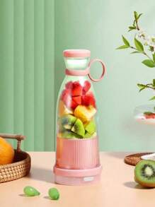新款便携式榨汁杯，适合家庭和学生宿舍使用，容量380毫升，电动搅拌器，可制作奶昔和冰沙，一次充电可使用8-15次。 - 彩色 - 查看 3