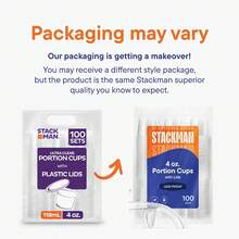 Disposable Mini Plastic Souffle Cups With Lids [100 Sets - 4 Oz] Jello Shot Cups, Jell-O Portion Cups, 4 Ounce Dipping Sauce Ramekins, Salad Dressing Container Cup ,Small Plastic Condiment Containers - Màu be - Xem 7