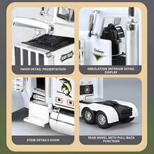 1pcs Simulation 1:24 Alloy Die-Cast Semi-Trailer Model, Three Sound Effects, Metal Body Truck Model, Suitable For Children Aged 3 And Above Toy Trailer, Birthday Gift - 彩色 - 查看 5