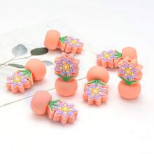 5 Peças/Pacote Contas de Flor de Silicone, Contas Focais DIY, Adequadas para Canetas Decoradas com Contas, Chaveiros, Decoração de Pulseiras, Presente de Volta às Aulas