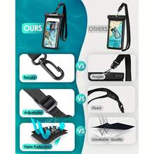 通用防水手机袋，防水手机壳兼容 14 13 12 11Pro Max XS Plus 兼容三星 Galaxy S22 S23 手机（最大 7.0 英寸），3D 手机干燥袋适用于度假兼容手机型号兼容