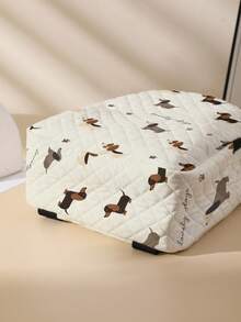 1 Pc Animal Print Checkered Backpack With Zipper Closure, Cool Bookbag For School, Outdoor Activities, Best Gift Choice School Accessories School Stuff - Multicolor - View 5