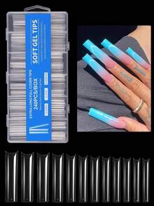 240pcs Extra Large Ballet Shoes Matte Gel Nail Tips, Full Coverage Press-On Nail Art Manicure Nail Polish Capsule Series - Xóa 2 - Xem 13