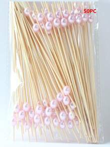 500/200/100PCS Cocktail Picks, Fancy Toothpicks For Appetizers, Decorative Skewers For Appetizers Drinks Party Fruit, 4.7 Inch Long Wooden Bamboo Gold Ball Food Sticks Charcuterie Boards Accessories