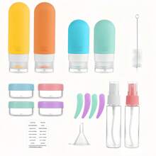 Travel Bottle Set Of 16 - Leakproof Silicone Squeeze Container For Toiletries, Conditioner, Shampoo, Lotion And Shower Gel Accessories